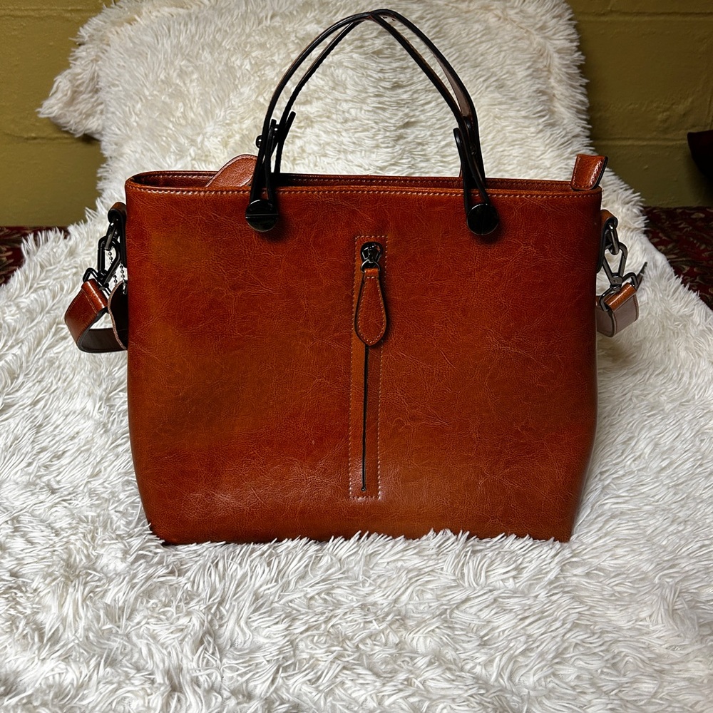 HESHE Leather Shoulder Bag